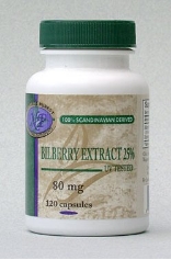 Bilberry 25% Extract, 120 capsules, 80 mg
