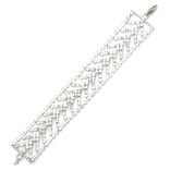 Crystal Bracelet Silver 001 -- 4mm Princess Cut shape Cubic Zirconia  with Polished Silver Finish