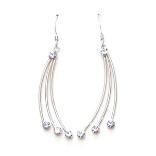 Crystal Earrings 038 (Stud) --  Clear  Swarovski Crystals with Polished Silver Finish