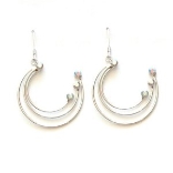 Crystal Earrings 041 (Stud) --  Clear Swarovski Crystals with Polished Silver Finish