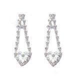 Crystal Earrings 045 (Clip) --  Clear Swarovski Crystals with Polished Silver Finish