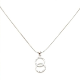 Crystal Necklace Silver 002 -- Cubic Zirconia with Chain in Silver Polished Finish