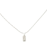 Crystal Necklace Silver 005 -- Clear Cubic Zirconia  with Chain in Silver Polished Finish