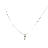 Crystal Necklace Silver 010 -- Clear Cubic Zirconia  with Chain in Silver Polished Finish