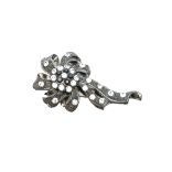 Crystal Jewelry Pin Antique 004 --  Clear Cubic Zirconia with Polished Black Finish