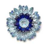 Crystal Jewelry Pin 007 --  Swarovski Crystals in Blue and Aqua