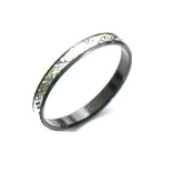 Eternity Band Ring 002-9 -- Shimmering  Silver Tone with Black Finish