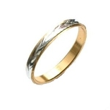 Eternity Band Ring 001-9 -- Shimmering Two Tone with Polished Gold Finish