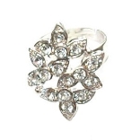 Sterling Silver Crystal Ring 020 -- Cubic Zirconia with Polished Silver Finish