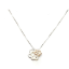 Crystal Necklace Silver 006 -- Cubic Zirconia with 2 Tone in Pendant with Chain in Silver Polished Finish