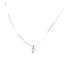 Crystal Necklace Silver 010 -- Clear Cubic Zirconia  with Chain in Silver Polished Finish