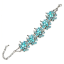 Crystal Bracelet Black Finish 007 -- Swarovski Crystals in Turquoise with Polished Black Finish (SKU: CrystalBraceleBlackFinish007)