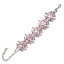 Crystal Bracelet Black Finish 008 -- Swarovski Crystals in Pink with Polished Black Finish (SKU: CrystalBraceleBlackFinish008)