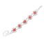 Crystal Bracelet Silver 002 -- Swarovski Crystals in Red with Polished Silver Finish (SKU: CrystalBraceletSilver002)