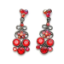 Crystal Earrings Antique 003 (Stud) --  Swarovski Crystals in Red with Polished Black Finish