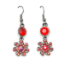 Crystal Earrings Antique 004 (Stud) --  Swarovski Crystals in Red with Polished Black Finish