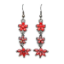 Crystal Earrings Antique 005 (Stud) --  Swarovski Crystals in Red with Polished Black Finish