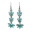 Crystal Earrings Antique 007 (Stud) --  Swarovski Crystals in Aqua with Polished Black Finish