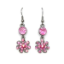 Crystal Earrings Antique 008 (Stud) --  Swarovski Crystals in Magenta with Polished Black Finish