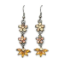 Crystal Earrings Antique 009 (Stud) --  Swarovski Crystals in Topaz Yellow with Polished Black Finish