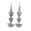Crystal Earrings Antique 013 (Stud) --  Swarovski Crystals in Purple with Polished Black Finish