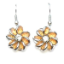 Crystal Earrings 021 (Stud) --  Swarovski Crystals in Topaz Yellow with Polished Silver Finish (SKU: CrystalEarrings021)