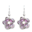 Crystal Earrings 023 (Stud) --  Swarovski Crystals in Purple with Polished Silver Finish