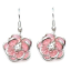 Crystal Earrings 024 (Stud) --  Swarovski Crystals in Pink with Polished Silver Finish (SKU: CrystalEarrings024)