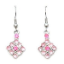 Crystal Earrings 026 (Stud) --  Swarovski Crystals in Pink with Polished Silver Finish