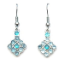 Crystal Earrings 029 (Stud) --  Swarovski Crystals in Aqua with Polished Silver Finish
