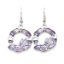 Crystal Earrings 030 (Stud) --  Swarovski Crystals in Purple with Polished Silver Finish