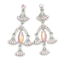 Crystal Earrings 034 (Stud) --  Swarovski Crystals and Faux Gemstone in Pink with Polished Silver Finish (SKU: CrystalEarrings034)