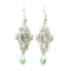 Crystal Earrings 035 (Stud) --  Swarovski Crystals and Faux Gemstone in Light Green with Polished Silver Finish (SKU: CrystalEarrings035)