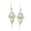 Crystal Earrings 036 (Stud) --  Clear and Topaz Yellow Swarovski Crystals and Faux Gemstone with Polished Silver Finish (SKU: CrystalEarrings036)