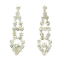 Crystal Earrings 043 (Clip) --  Clear Swarovski Crystals with Polished Silver Finish (SKU: CrystalEarrings043)