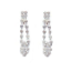 Crystal Earrings 046 (Clip) --  Clear Swarovski Crystals with Polished Silver Finish