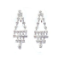Crystal Earrings 049 (Clip) --  Clear Swarovski Crystals with Polished Silver Finish