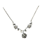 Crystal Necklace Antique 002 --  Clear Cubic Zirconia and Swarovski Crystals with Antique and Polished Black Finish (SKU: CrystalNecklaceAntique002)