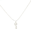 Crystal Necklace Silver 004 -- Clear Cubic Zirconia  with Chain in Silver Polished Finish (SKU: CrystalNecklaceSilver004)