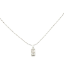 Crystal Necklace Silver 005 -- Clear Cubic Zirconia  with Chain in Silver Polished Finish (SKU: CrystalNecklaceSilver005)