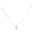Crystal Necklace Silver 008 -- Clear Cubic Zirconia  with Chain in Silver Polished Finish (SKU: CrystalNecklaceSilver008)