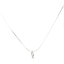 Crystal Necklace Silver 009 -- Clear Cubic Zirconia  with Chain in Silver Polished Finish (SKU: CrystalNecklaceSilver009)