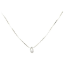 Crystal Necklace Silver 011 -- Clear Cubic Zirconia  with Chain in Silver Polished Finish (SKU: CrystalNecklaceSilver011)