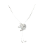 Crystal Necklace Silver 012 -- Clear Cubic Zirconia  with Chain in Silver Polished Finish (SKU: CrystalNecklaceSilver012)