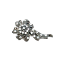 Crystal Jewelry Pin Antique 004 --  Clear Cubic Zirconia with Polished Black Finish (SKU: CrystalPinAntique004)