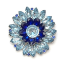 Crystal Jewelry Pin 007 --  Swarovski Crystals in Blue and Aqua (SKU: CrystalPin007)