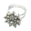 Sterling Silver Crystal Ring 030 -- Cubic Zirconia with Polished Silver Finish