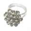 Sterling Silver Crystal Ring 031 -- Cubic Zirconia with Polished Silver Finish