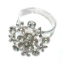 Sterling Silver Crystal Ring 032 -- Cubic Zirconia with Polished Silver Finish (SKU: CrystalRing032)
