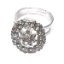 Sterling Silver Crystal Ring 037 -- Cubic Zirconia with Polished Silver Finish (SKU: CrystalRing037)